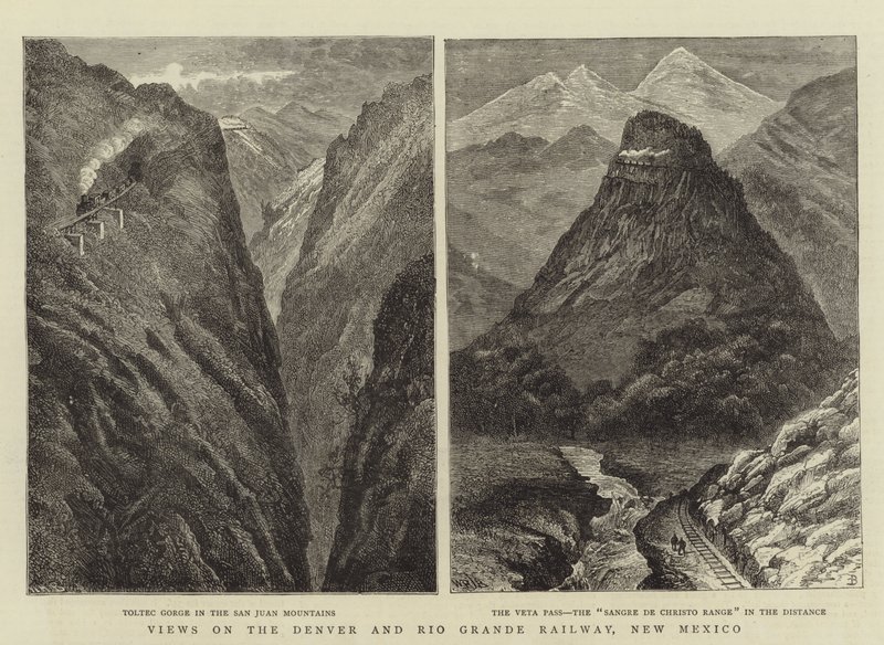 Pohledy na železnici Denver a Rio Grande, Nové Mexiko od William Henry James Boot