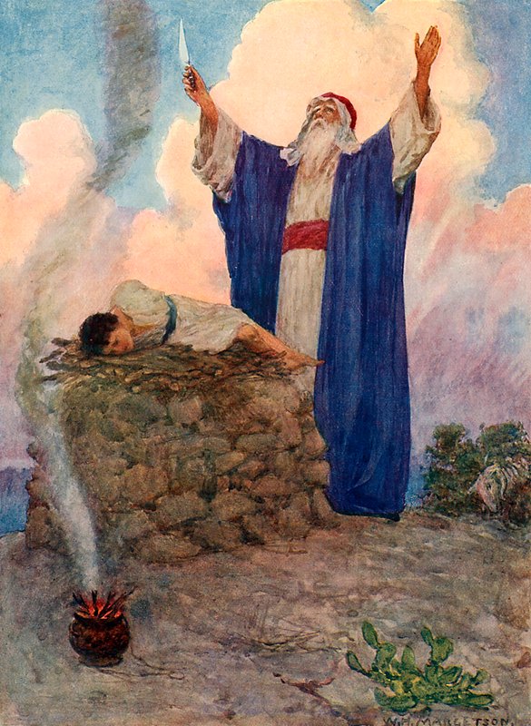 Abraham a Izák na hoře Moria od William Henry Margetson