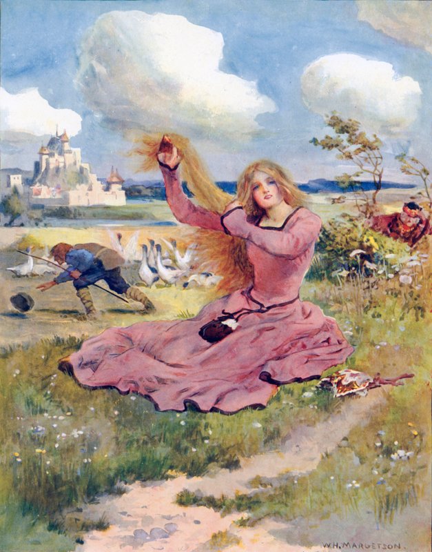 Foukej, ty vánky, foukej, říkám, Sfoukni klobouk stáda hus pryč od William Henry Margetson