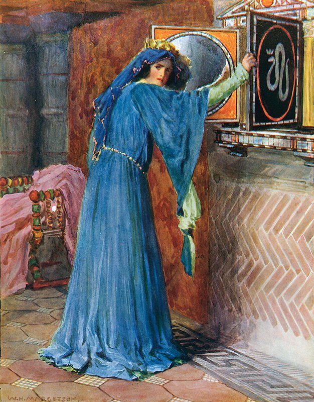 Ó kouzelné zrcadlo na stěně, kdo je nejkrásnější dáma ze všech od William Henry Margetson