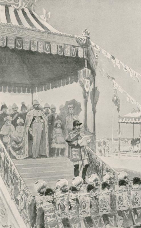 Královna je prohlášena za indickou císařovnu v Dillí od William Henry Margetson