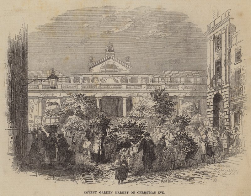 Covent Garden Market na Štědrý den od William Henry Pike