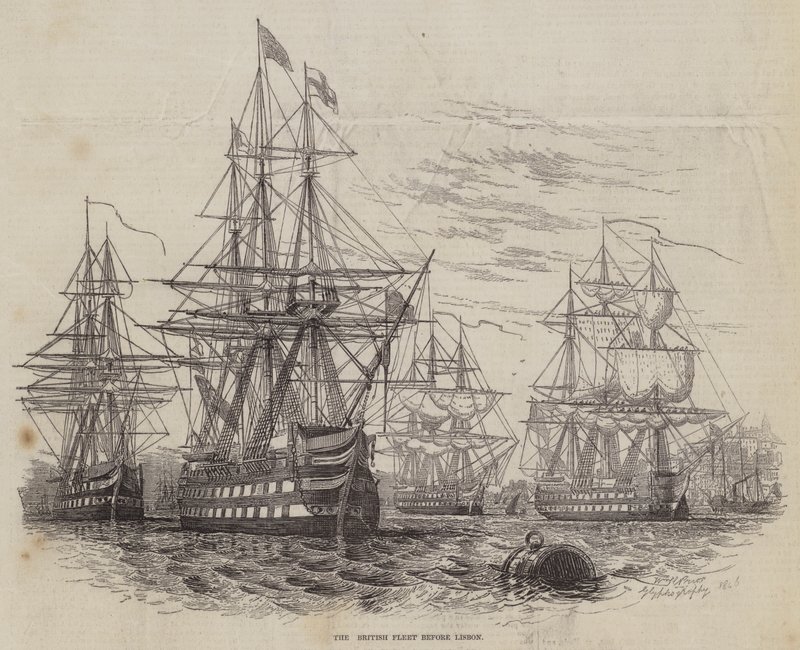 Britská flotila před Lisabonem od William Henry Pike