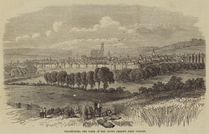 Weissenburg, scéna prvního vítězství korunních princů od William Henry Prior