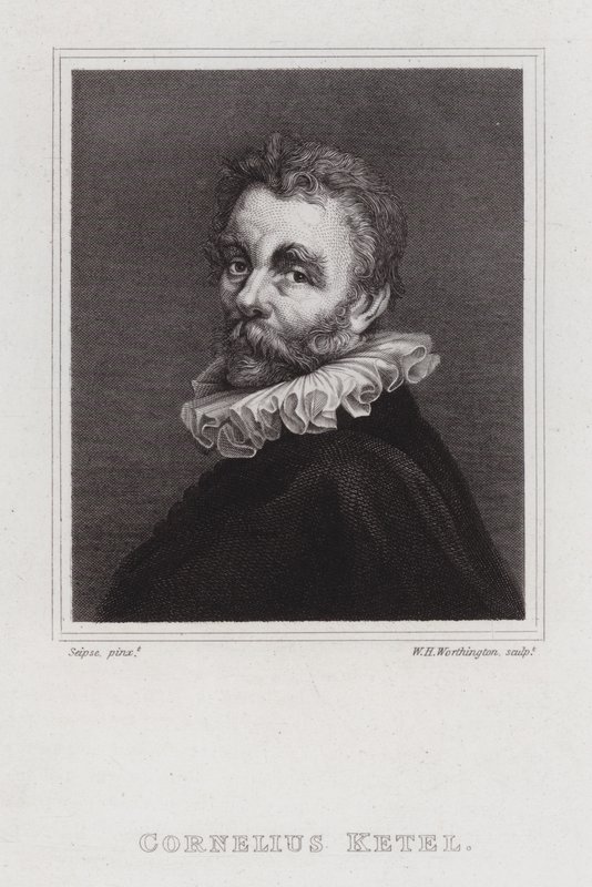 Cornelis Ketel, holandský manýristický malíř (rytina) od William Henry Worthington