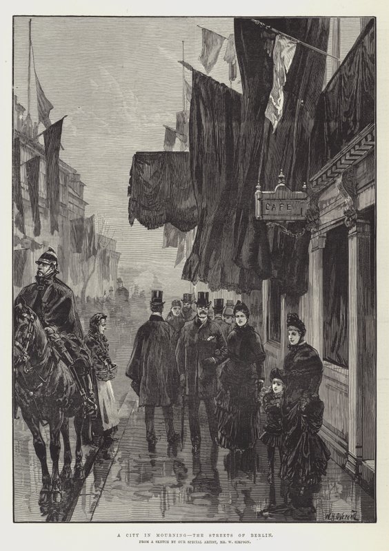 Město ve smutku, ulice Berlína od William Heysham Overend
