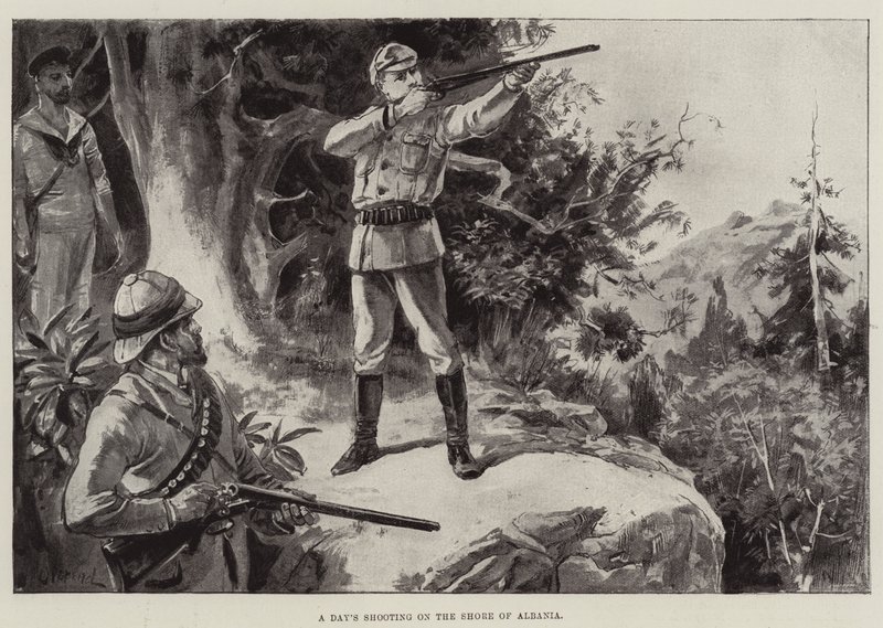 Denní střelba na pobřeží Albánie od William Heysham Overend