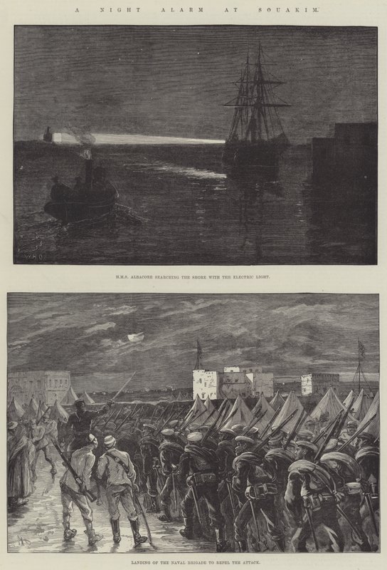 Noční poplach v Souakim od William Heysham Overend