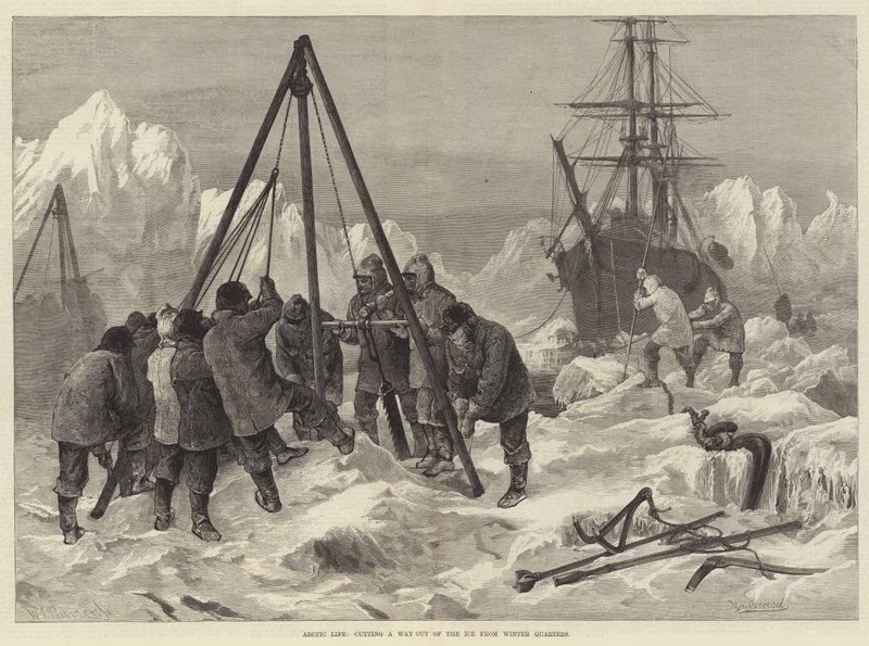 Arctic Life, řezání cesty z ledu ze zimních čtvrtí od William Heysham Overend