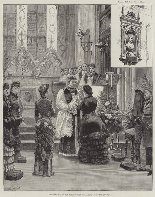 Křest nemluvně vévody z Albany v kostele Esher od William Heysham Overend