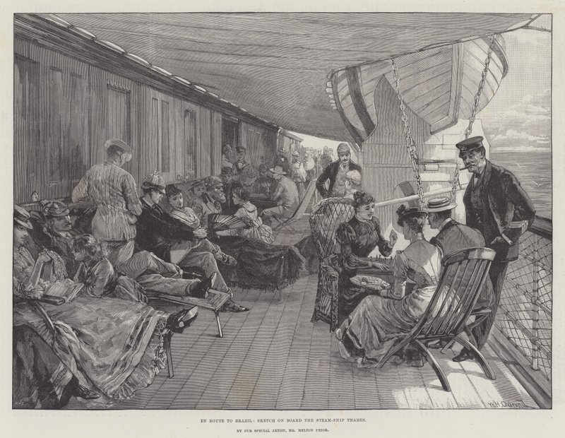 Na cestě do Brazílie si nakreslete na palubu Steam-Ship Thames od William Heysham Overend