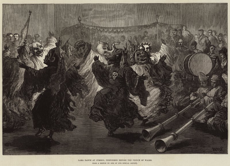 Lama Dance at Jummoo, předváděné před princem z Walesu od William Heysham Overend