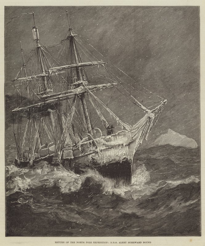 Návrat expedice na severní pól, HMS Alert Homeward Bound od William Heysham Overend