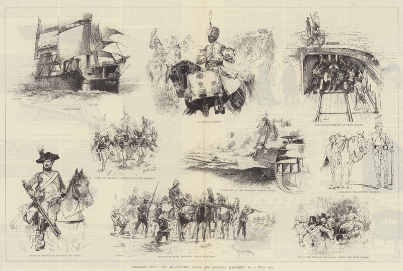 Sketches from The Illustrated Naval and Military Magazine, č. 1, červenec 1884 od William Heysham Overend