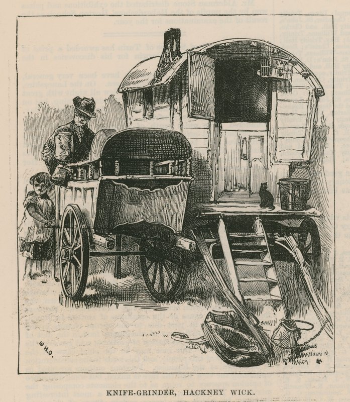 Náčrty ze života cikánů; Brusič nožů, Hackney Wick od William Heysham Overend
