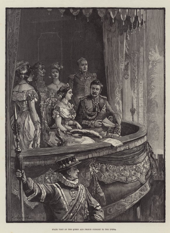 Státní návštěva královny a prince Consorta v opeře od William Heysham Overend