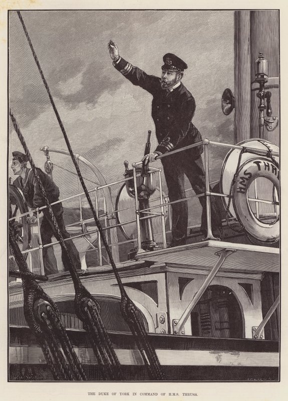 Vévoda z Yorku ve velení HMS Thrush od William Heysham Overend