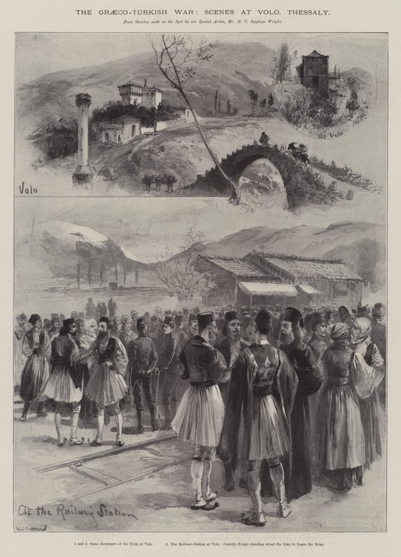 Řecko-turecká válka, scény ve Volo, Thesálie od William Heysham Overend