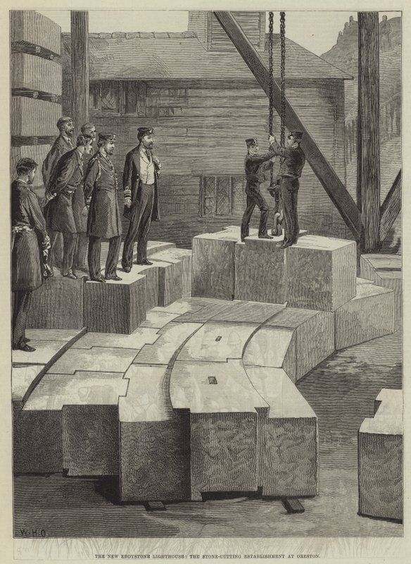 The New Eddystone Lighthouse, Stone-Cutting Establishment v Orestonu od William Heysham Overend