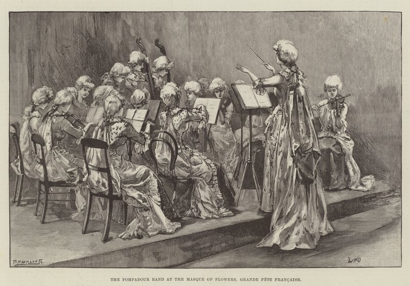 Kapela Pompadour Band na Květinové masce, Grande Fete Francaise od William Heysham Overend