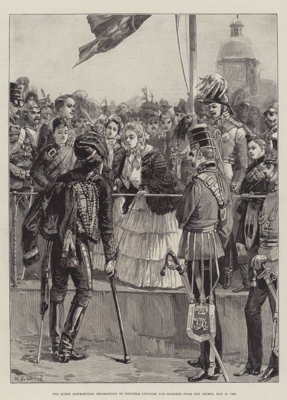 Královna rozdává vyznamenání zraněným důstojníkům a vojákům z Krymu, 21. května 1856 od William Heysham Overend