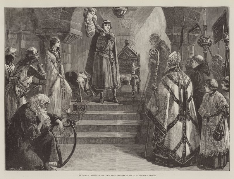 Královský institut Costume Ball Tableaux, skupina sira J D Lintona od William Heysham Overend