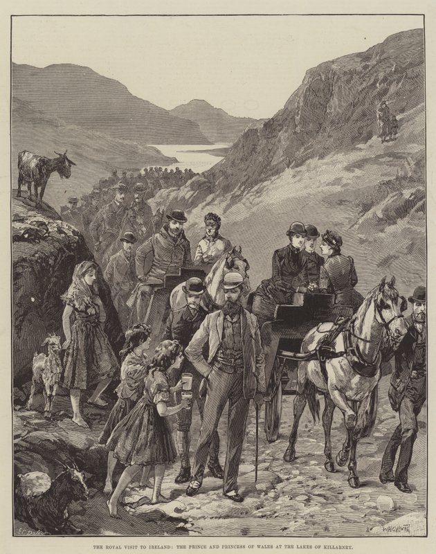 Královská návštěva Irska, princ a princezna z Walesu u jezera Killarney od William Heysham Overend