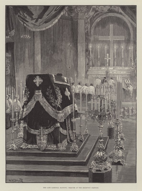 Zesnulý kardinál Manning, Requiem v Brompton Oratory od William Heysham Overend