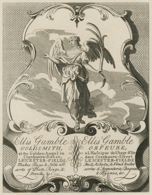 Inzerát Ellis Gamble, Goldsmith od William Hogarth