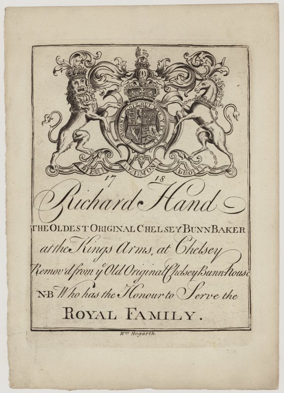 Bun Baker, Richard Hand, vizitka od William Hogarth