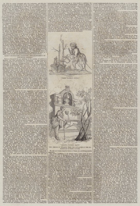 Rané výstavní společnosti, založení Královské akademie od William Hogarth