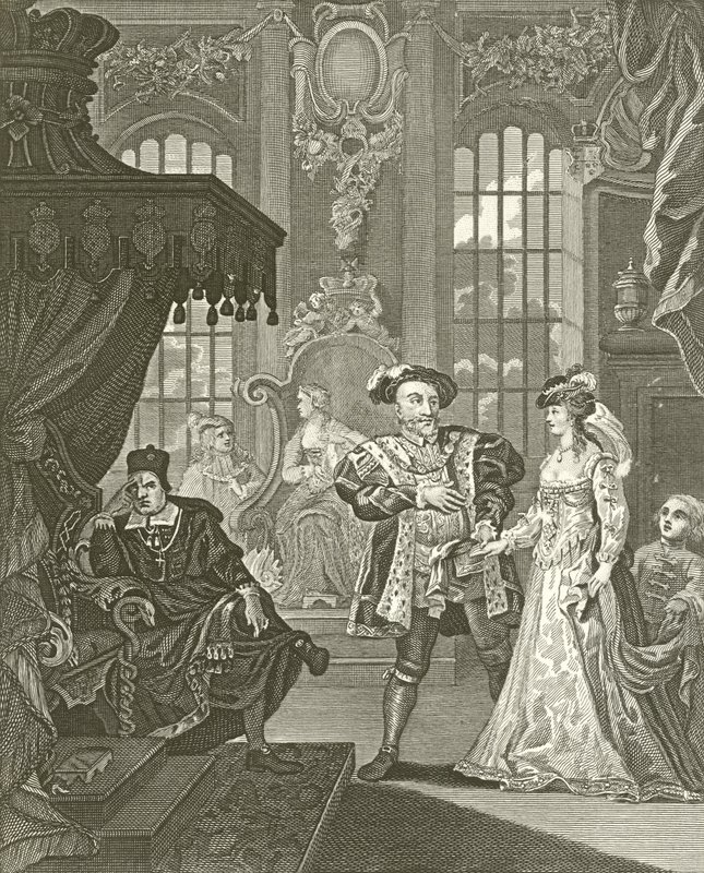 Jindřich Osmý a Anne Boleynová od William Hogarth
