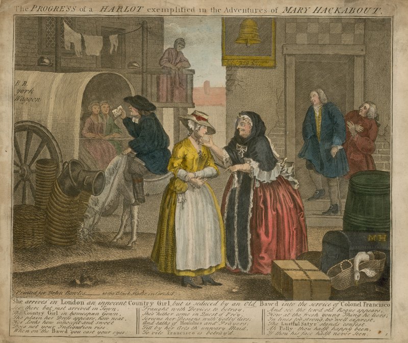 The Progress of a Harlot ilustrovaný v dobrodružstvích Mary Mackaboutové od William Hogarth