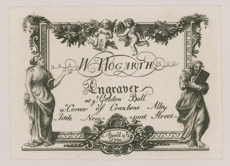 Obchodní karta pro W Hogarth od William Hogarth