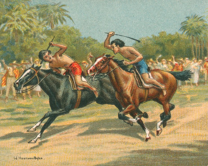Závody historické a moderní, závody v Paraguayi (chromolitho) od William Hounsom Byles