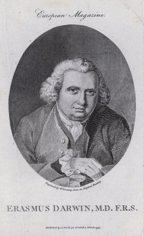 Erasmus Darwin , anglický lékař, přírodní filozof, básník a bojovník za zrušení obchodu s otroky (rytina) od William III (after) Bromley