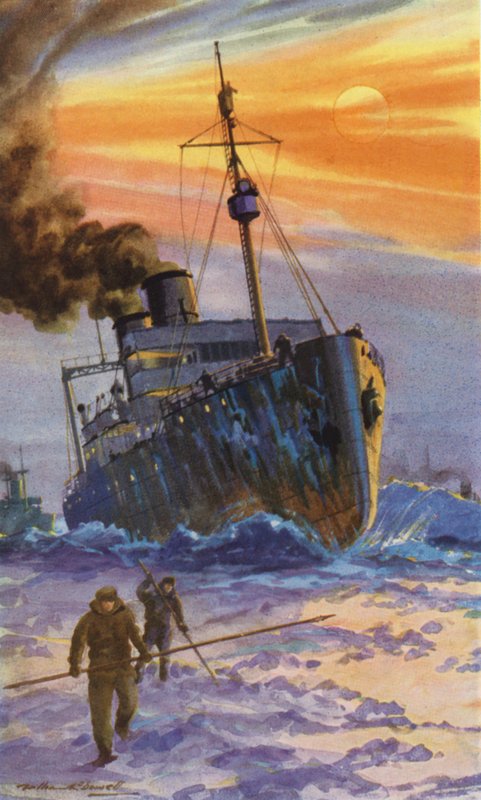 Ruský ledoborec v práci (barevné lito) od William John Patton McDowell