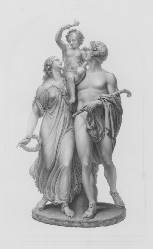 Triumph of Love, vyrytý W Roffe ze skupiny do mramoru od P Mac Dowell, RA (rytina) od William John Roffe