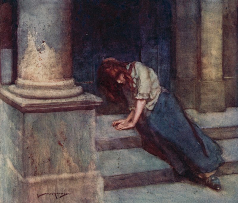 Ilustrace pro The Deserted Village od Olivera Goldsmitha (barevné lito) od William Lee Hankey