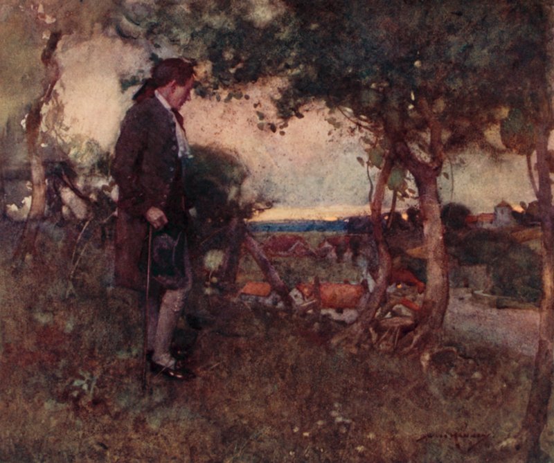 Ilustrace pro The Deserted Village od Olivera Goldsmitha (barevné lito) od William Lee Hankey