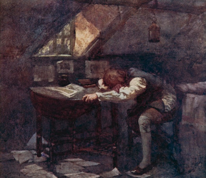 Ilustrace pro The Deserted Village od Olivera Goldsmitha (barevné lito) od William Lee Hankey