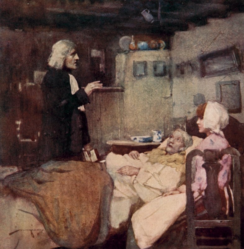 Ilustrace pro The Deserted Village od Olivera Goldsmitha (barevné lito) od William Lee Hankey