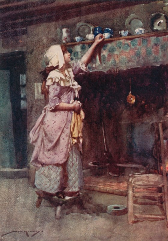 Ilustrace pro The Deserted Village od Olivera Goldsmitha (barevné lito) od William Lee Hankey