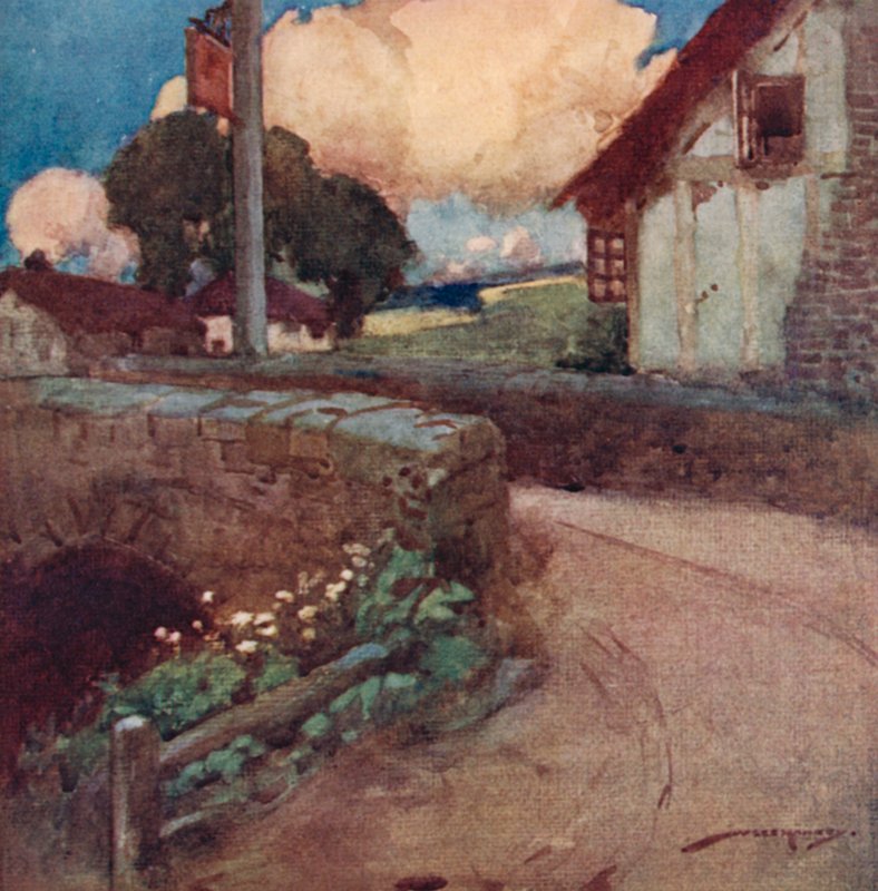 Ilustrace pro The Deserted Village od Olivera Goldsmitha (barevné lito) od William Lee Hankey