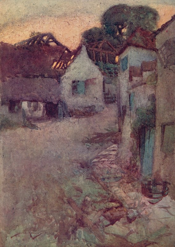 Ilustrace pro The Deserted Village od Olivera Goldsmitha (barevné lito) od William Lee Hankey