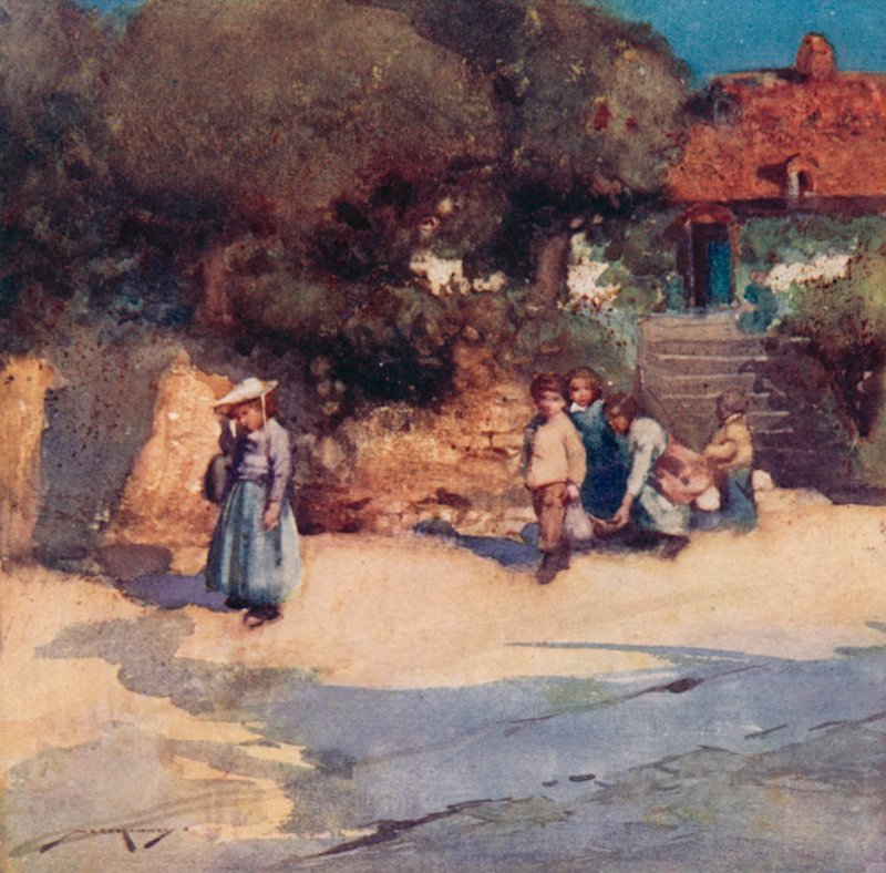 Ilustrace pro The Deserted Village od Olivera Goldsmitha (barevné lito) od William Lee Hankey