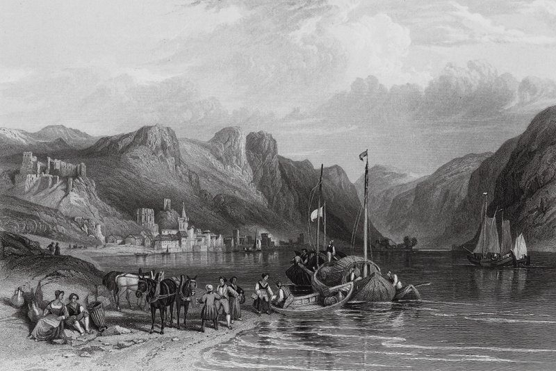 Bacharach na Rýně (rytina) od William Leighton (after) Leitch