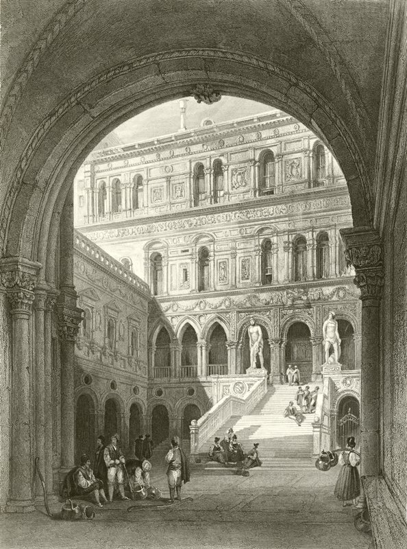 Obří schody, Dóžecí palác, Benátky od William Leighton Leitch