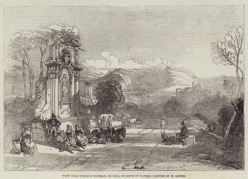 Pohled na místo poblíž Ournelo Contrada di Sora, Neapolské království od William Leighton Leitch