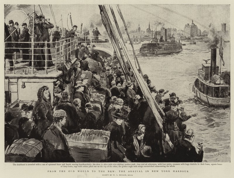 Ze Starého světa do Nového, Příjezd do New York Harbor od William Lionel Wyllie